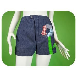 1960s patchwork shorts